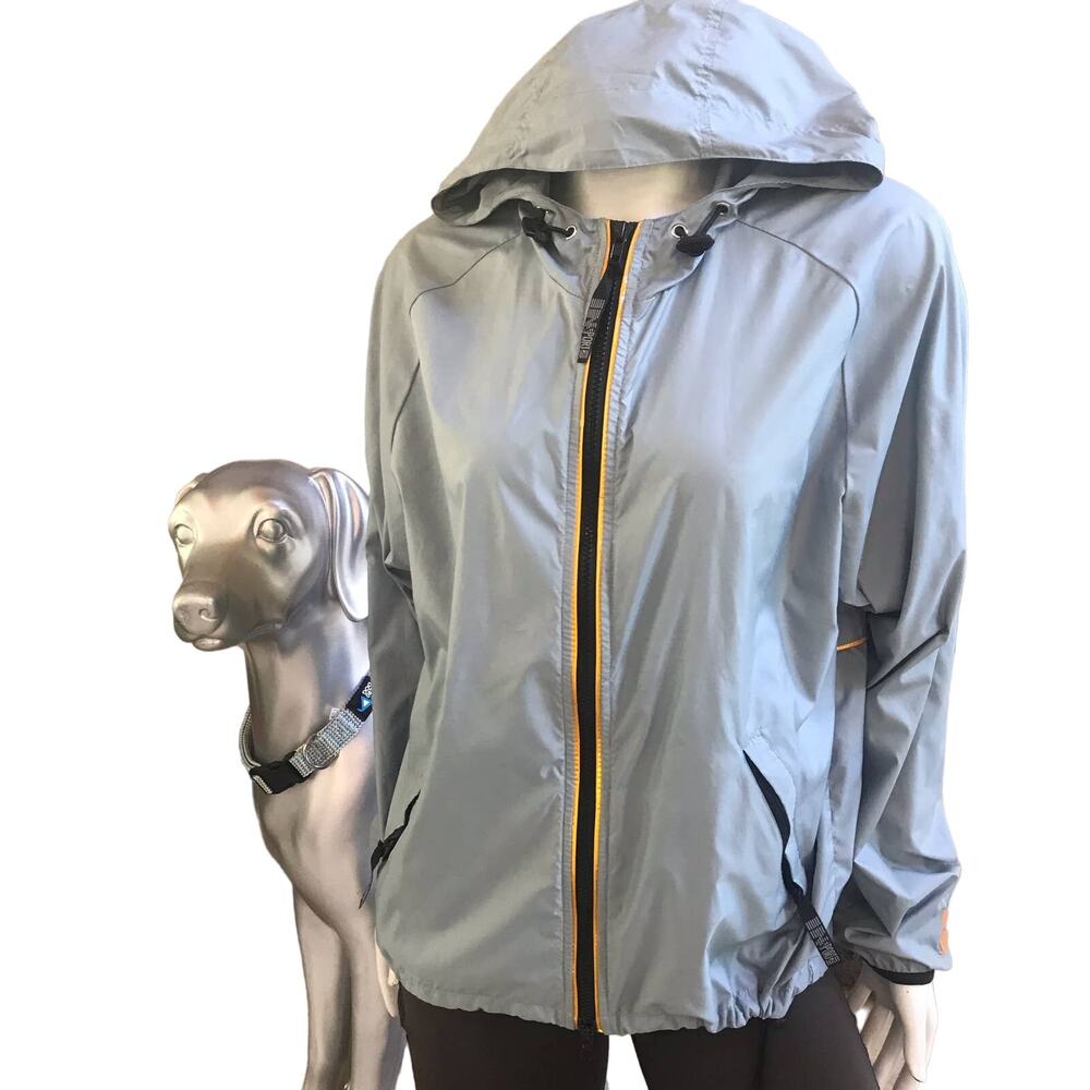 IN Sport Windbreaker Blue Full Zip Hooded Women' Size Small